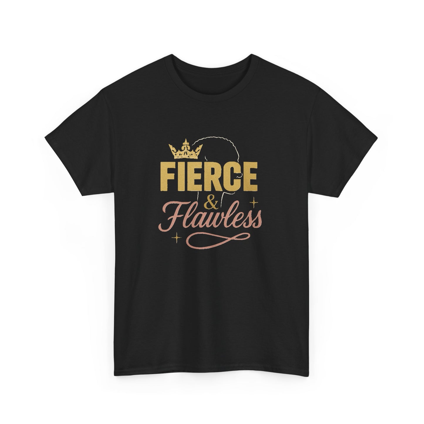 Fierce and Flawless Tee, Unisex Cotton T-Shirt, Casual Wear Gift for Afro Hair Black American African Girl T-shirt