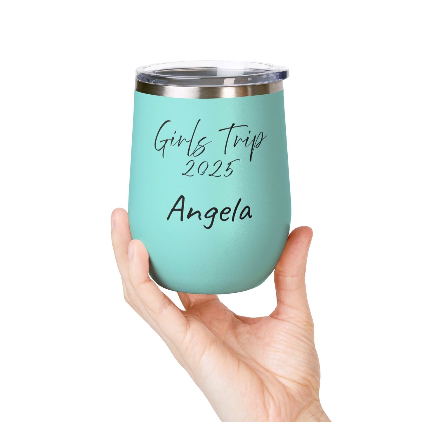 Personalize your Girls Trip 2025 Wine Tumbler Travel Mug Beach Picnic Accessory Girls Trip