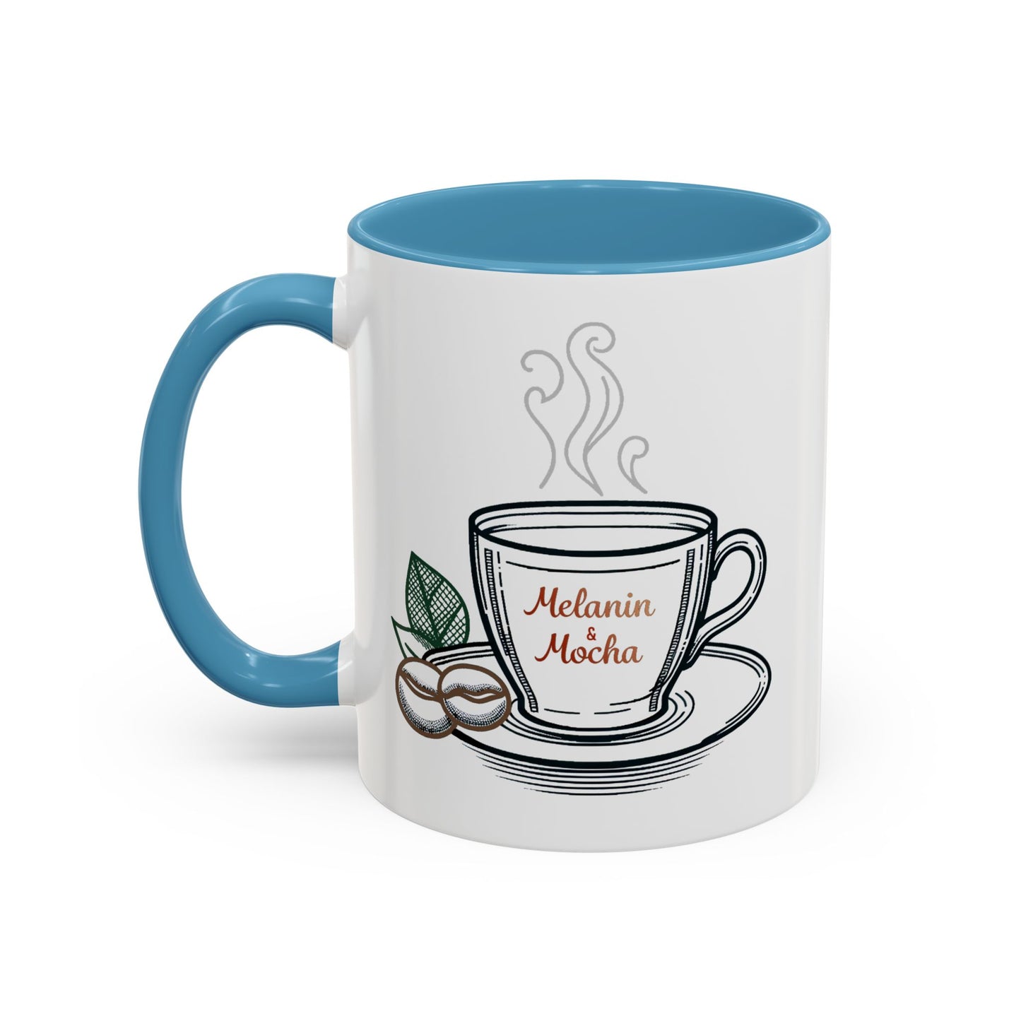 Melanin & Mocha Accent Coffee Mug, Gift for Coffee Lovers, Afro Hair Black American African Girl