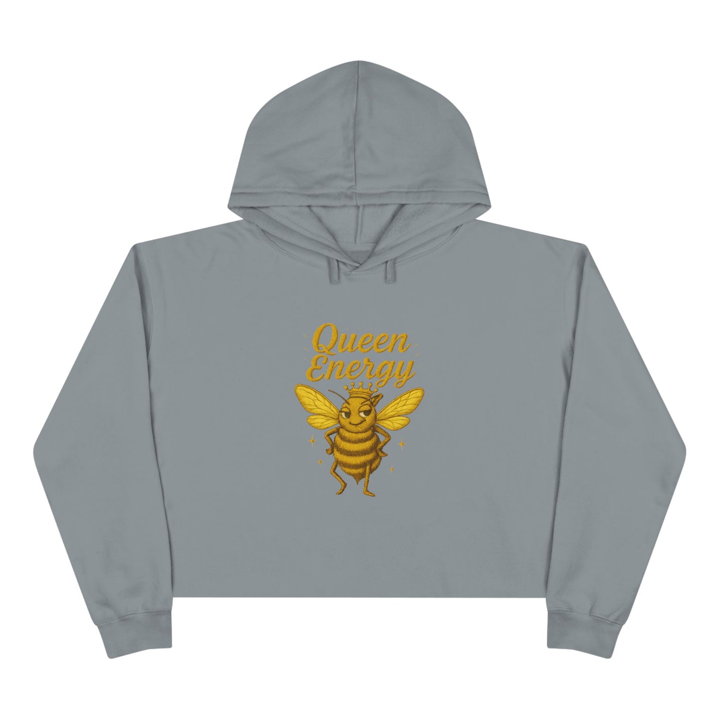 Queen Energy Crop Hoodie, Empowering Streetwear, Bee Inspired Apparel, Perfect for Gifts, Fashion Forward, Casual Style