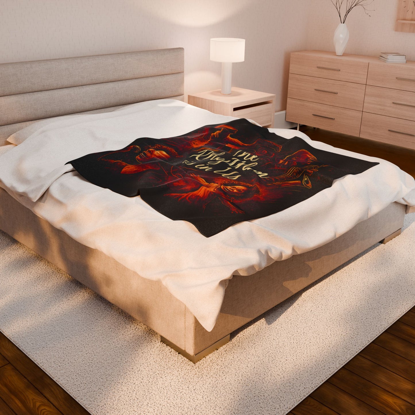 Rhythmic Velveteen Plush Blanket. Cozy Throw, Music Lover Gift, Home Decor, Unique Art Blanket, Warm Gift for Any Occasion