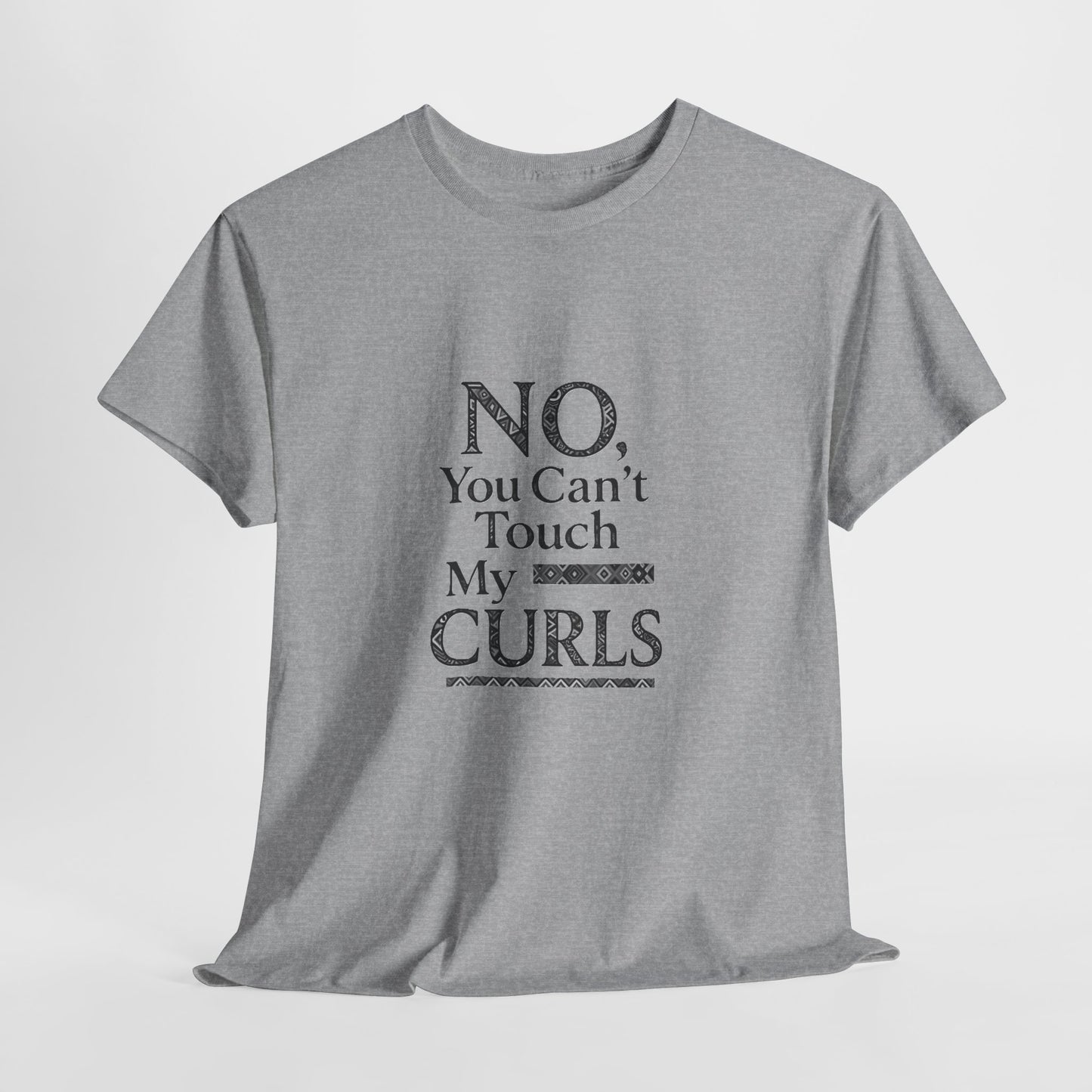 NO, You Can't Touch My Curls Casual Wear Gift for Locs Lovers Afro Hair Black American African Girl T-shirt