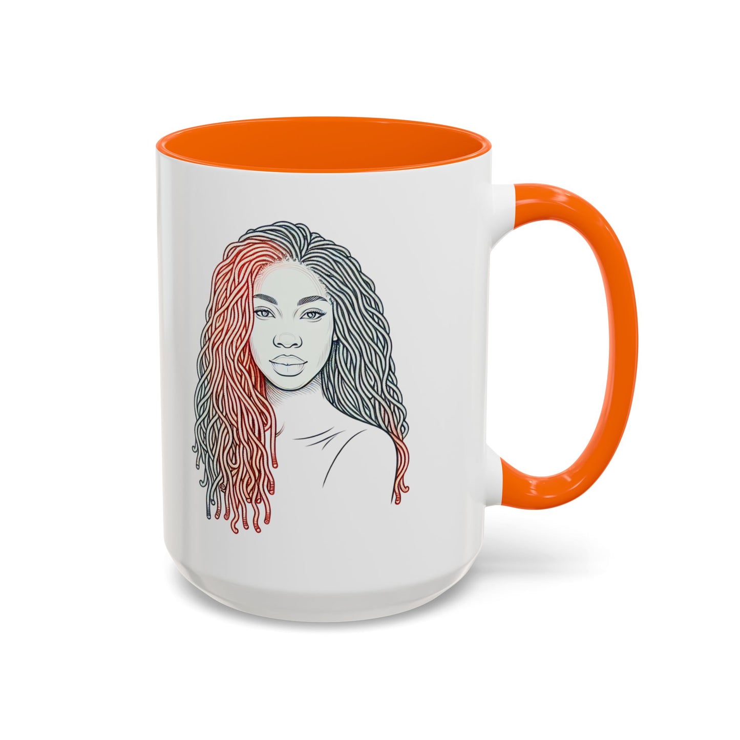 Artistic Accent Coffee Mug. Afrocentric Gift Afro Hair Black American African Girl