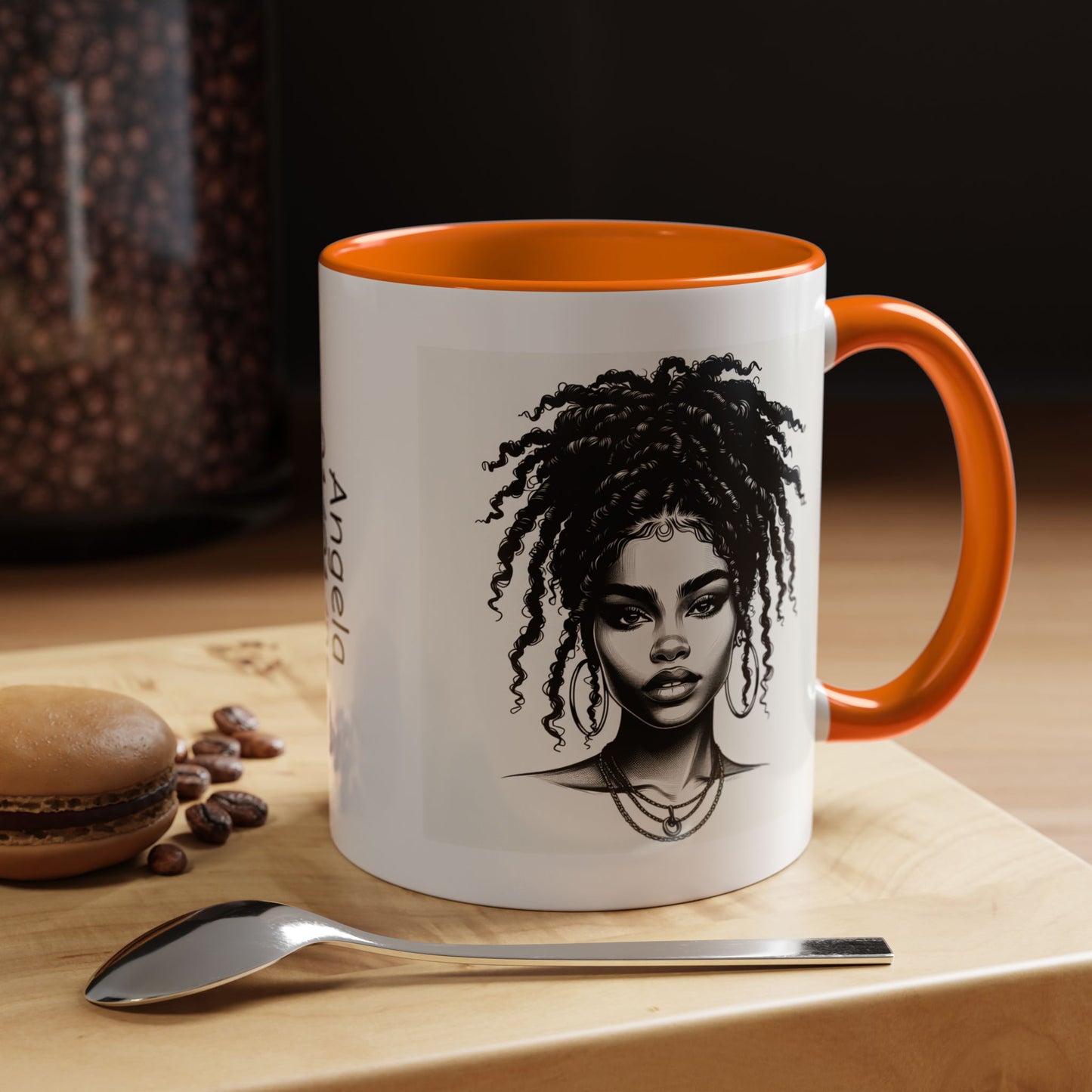 Messy Bun Personalized Coffee Mug, Gift for Coffee Lovers, Afro Hair Black American African Girl
