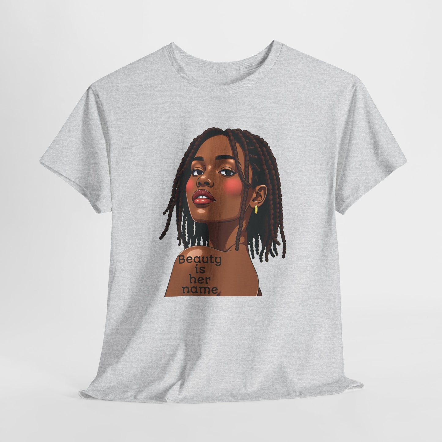 Beauty is Her Name Tee Casual Wear Gift for Locs Lovers Afro Hair Black American African Girl T-shirt