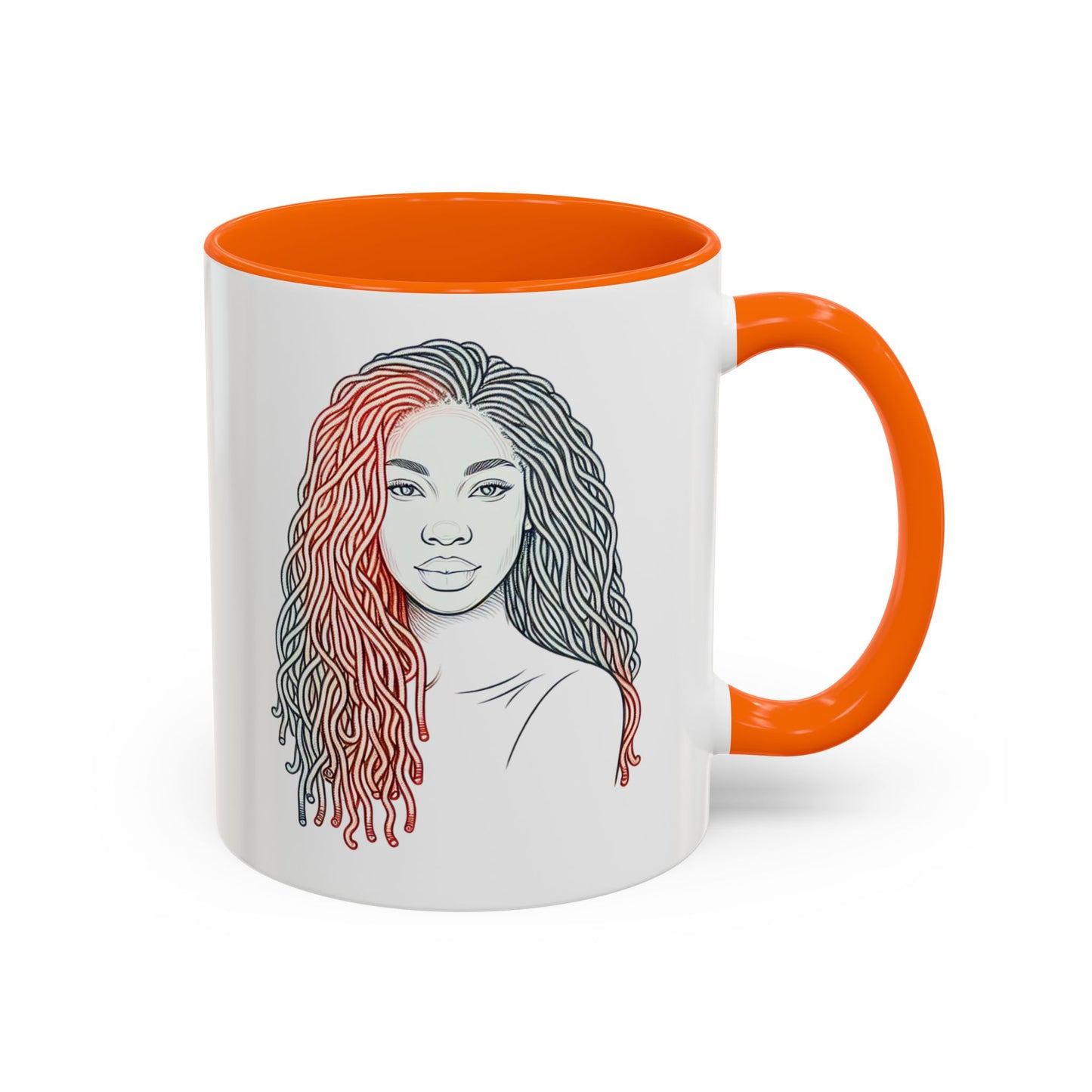 Artistic Accent Coffee Mug. Afrocentric Gift Afro Hair Black American African Girl