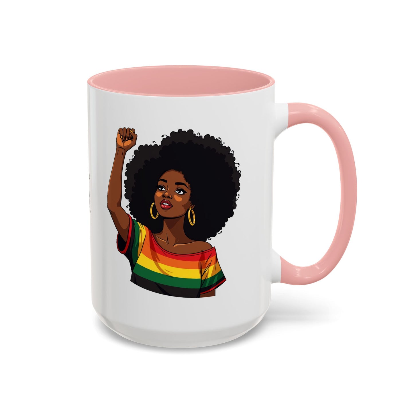 Empowered Black Woman Personalized Coffee Mug. Afro Hair Black American African Girl