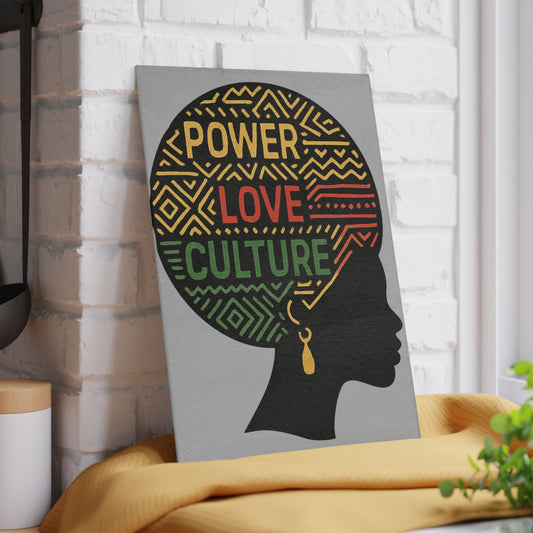 Empowering Glass Cutting Board Featuring "Power, Love, Culture" | Unique Kitchen Gift, Artistic Home Decor, Cultural Celebration