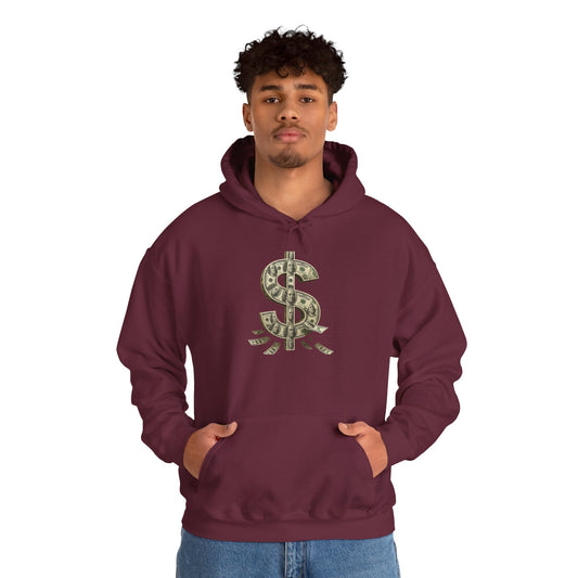 Money Symbol Hoodie. Cozy Fashion for Trendsetters, Casual Wear, Gift for Him or Her, Birthday, Casual Fridays, Streetwear