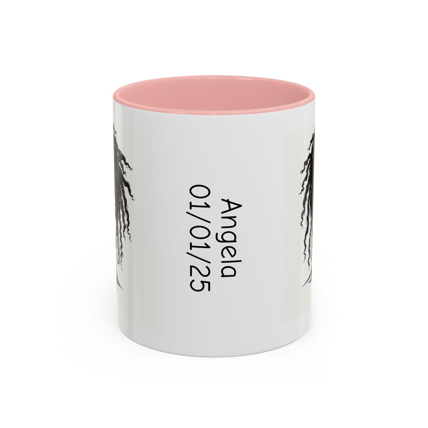 Messy Bun Personalized Coffee Mug, Gift for Coffee Lovers, Afro Hair Black American African Girl