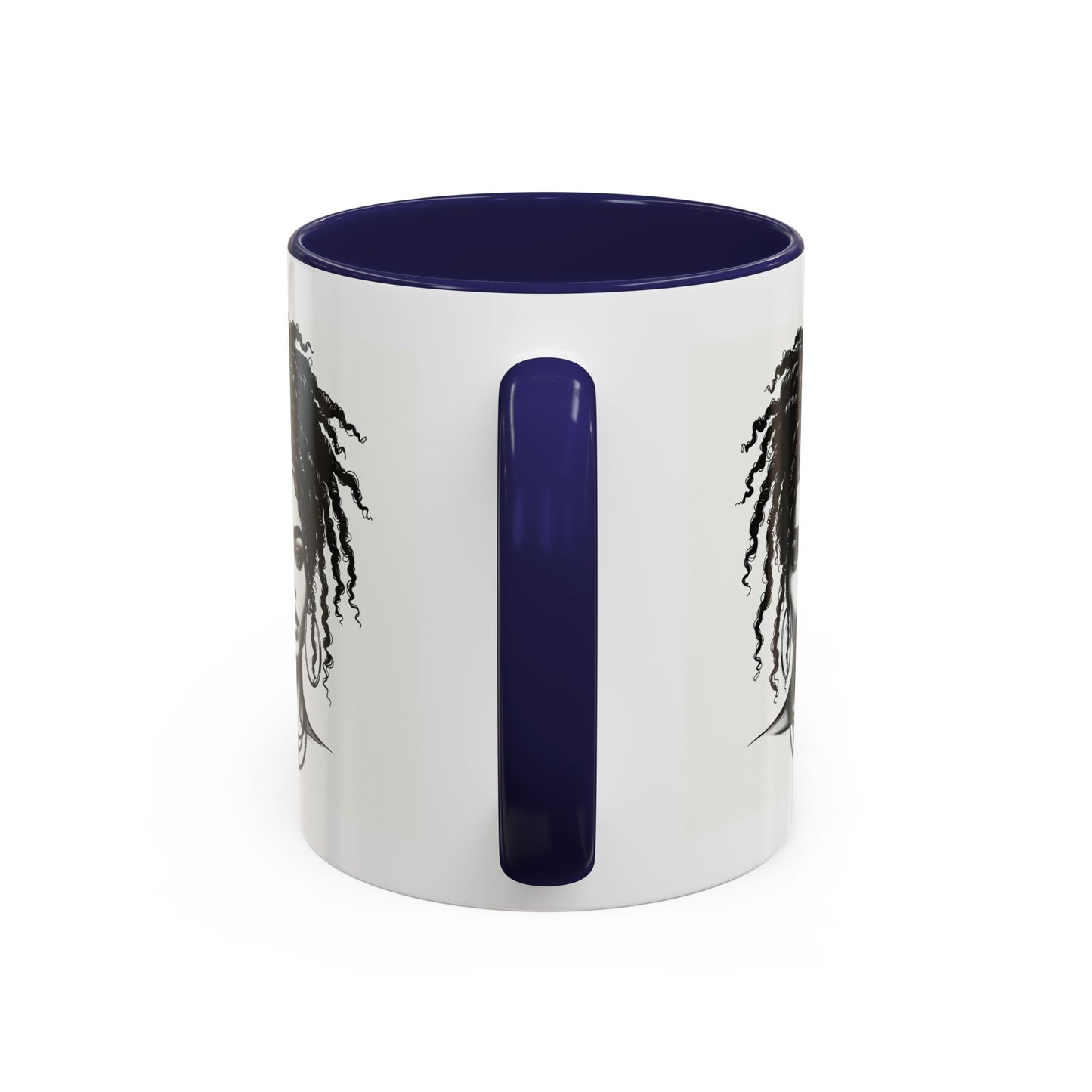 Messy Bun Personalized Coffee Mug, Gift for Coffee Lovers, Afro Hair Black American African Girl