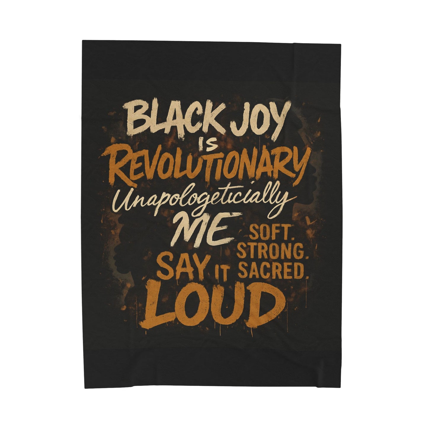 Black Joy Revolutionary Plush Blanket. Cozy Home Decor, Inspirational Gift, Soft Throw Blanket, Warm Blanket for All Occasions