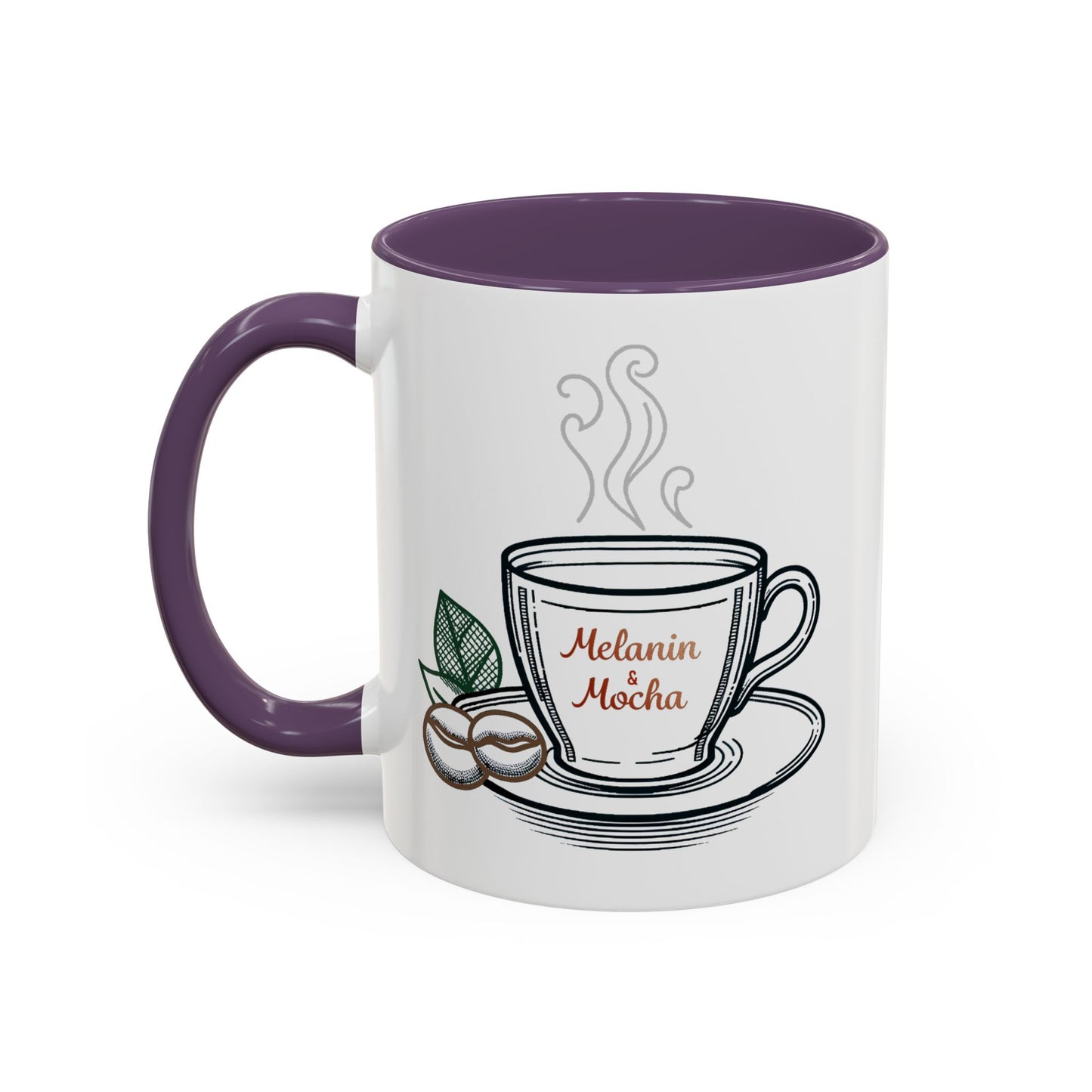Melanin & Mocha Accent Coffee Mug, Gift for Coffee Lovers, Afro Hair Black American African Girl