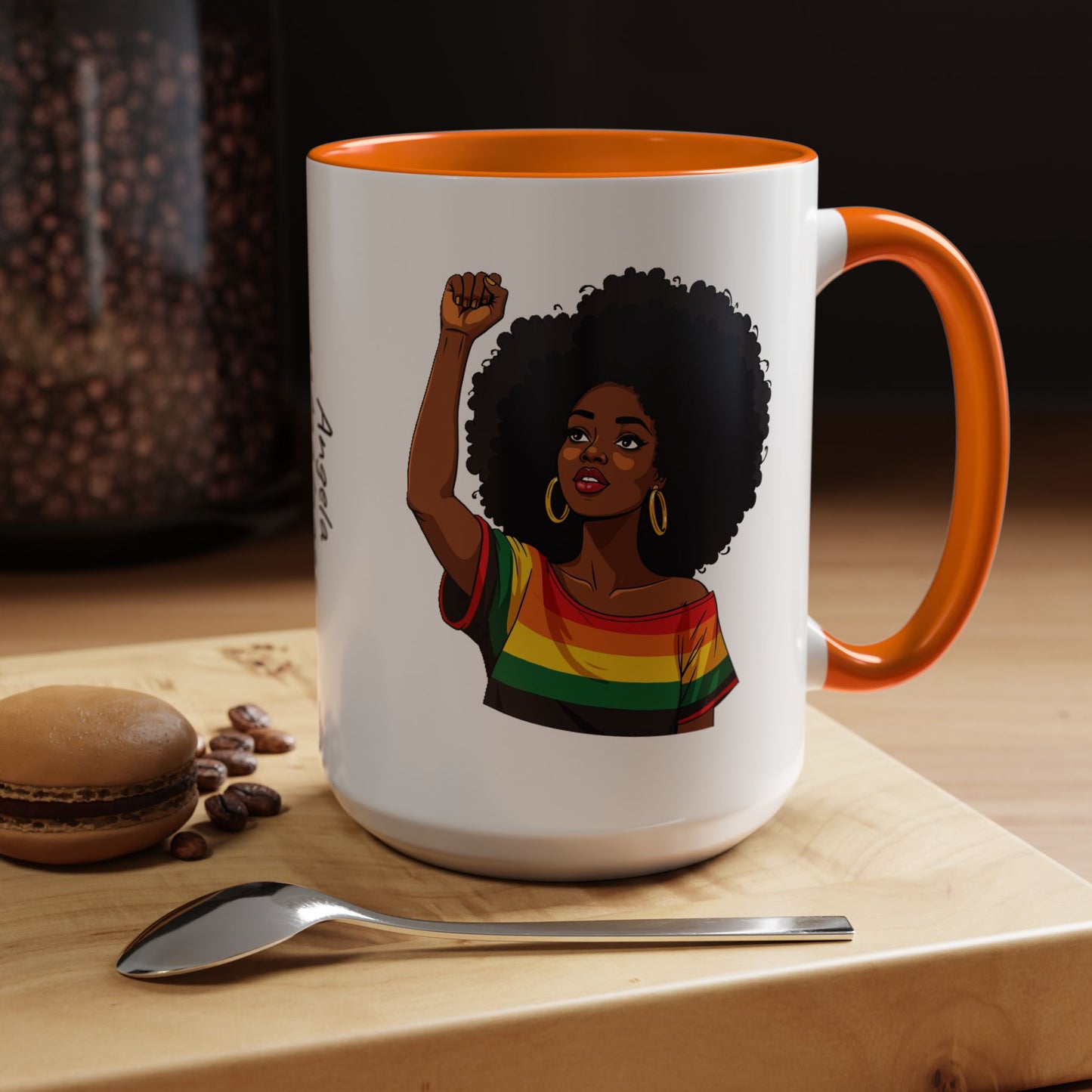 Empowered Black Woman Personalized Coffee Mug. Afro Hair Black American African Girl