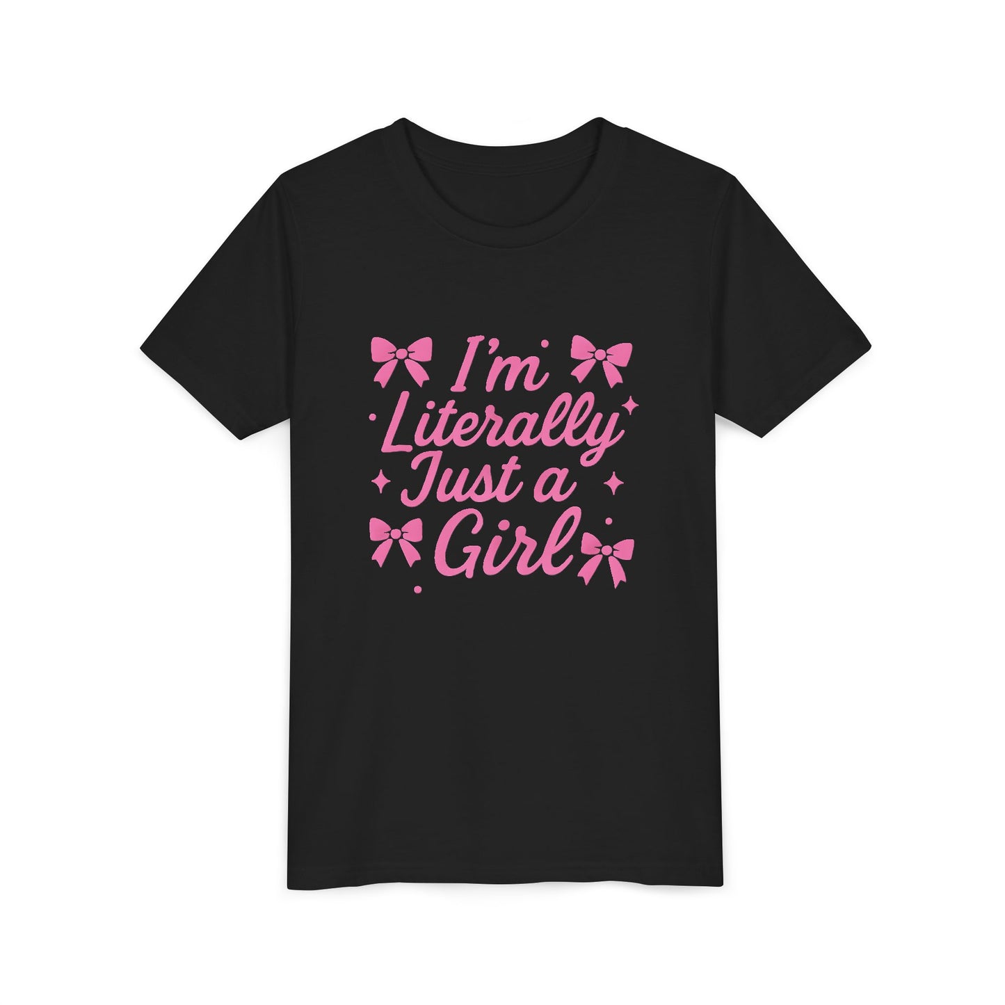 Cute Girls' Tee: I'm Literally Just a Girl. Youth Short Sleeve T-shirt, Perfect for Birthday Gifts, Playdates, Everyday Wear, Summer
