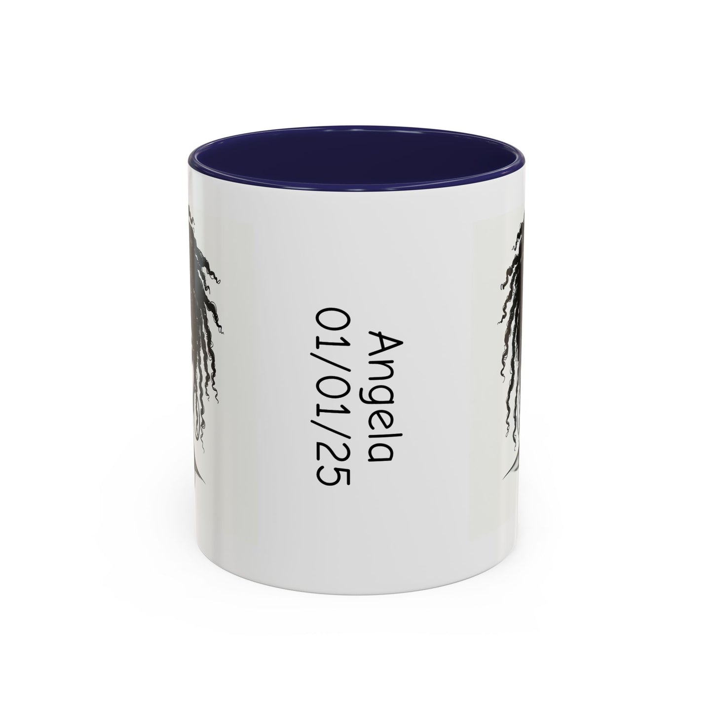 Messy Bun Personalized Coffee Mug, Gift for Coffee Lovers, Afro Hair Black American African Girl