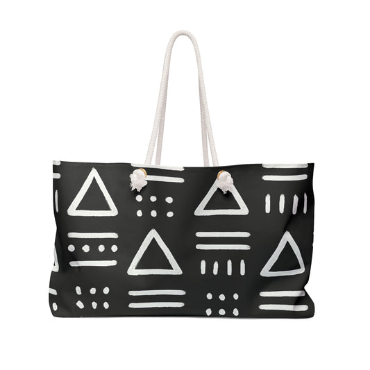 Chic Tribal Print Weekender Bag, Travel Tote, Beach Bag, Gym Bag, Weekend Getaway Bag, Stylish Luggage