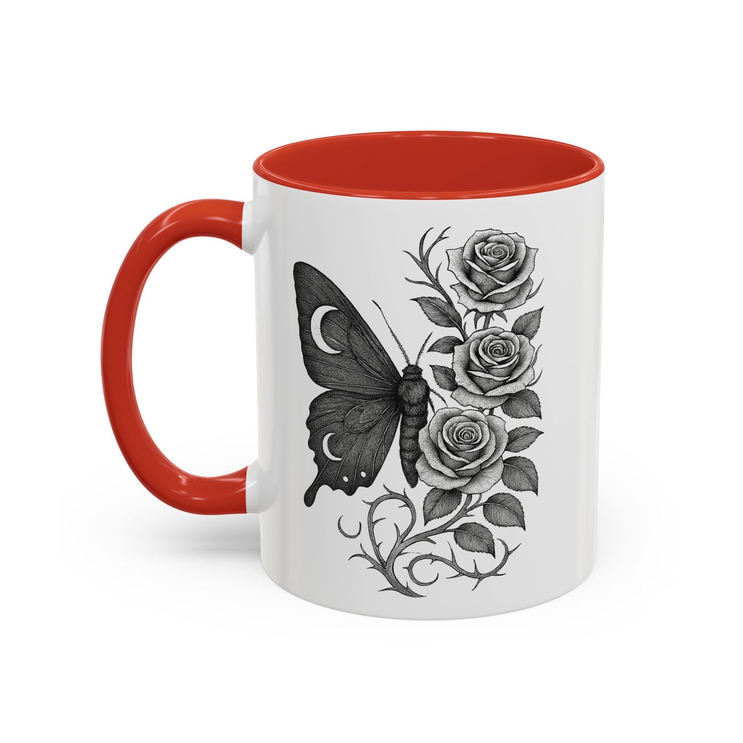 Elegant Floral Butterfly Mug. Black & White Coffee Cup. Home Decor, Gift for Her, Cater to Plant Lovers, Birthday, Everyday Use