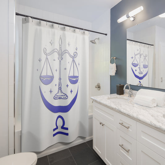 Libra Scale Design Shower Curtain. Zodiac Gift, Bathroom Decor, Astrology Gift, Celestial Home, Libra Decor