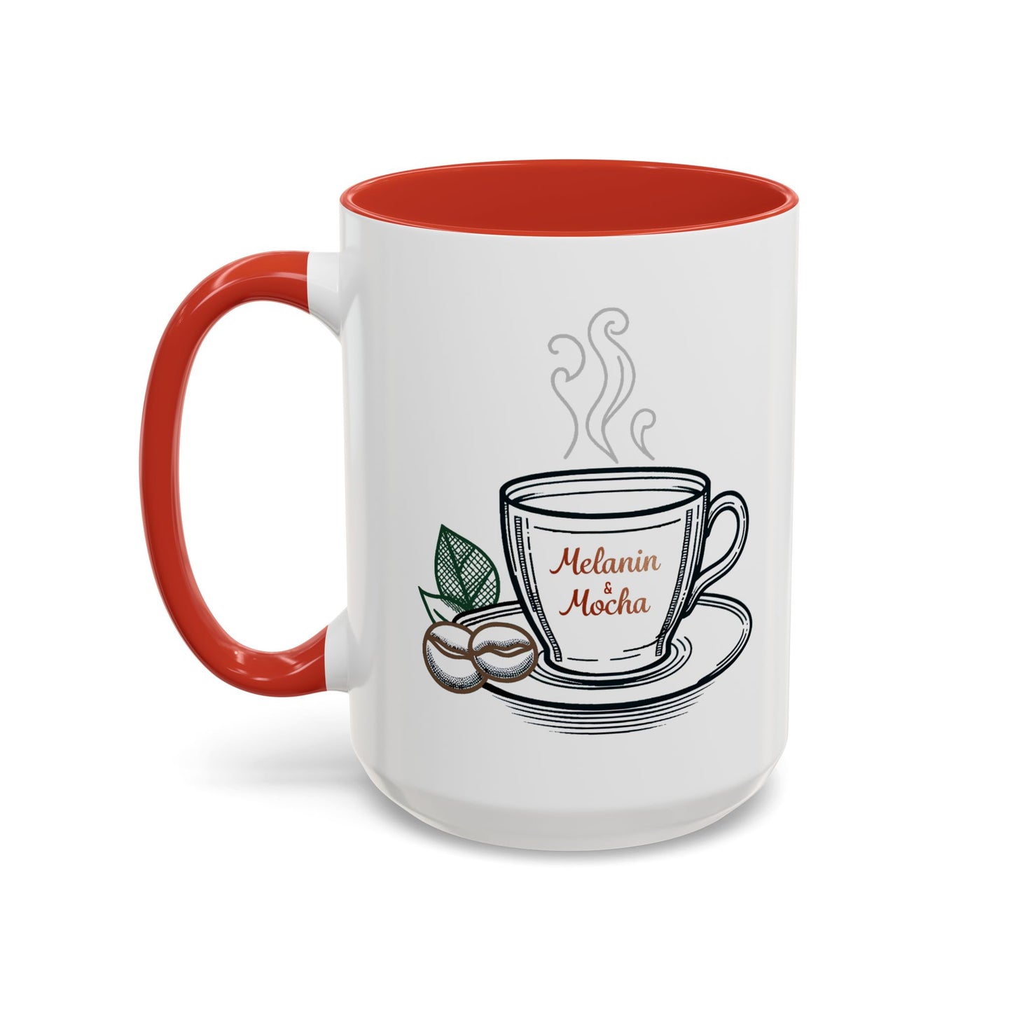 Melanin & Mocha Accent Coffee Mug, Gift for Coffee Lovers, Afro Hair Black American African Girl