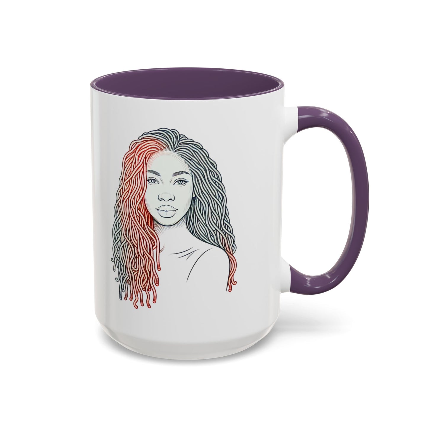 Artistic Accent Coffee Mug. Afrocentric Gift Afro Hair Black American African Girl