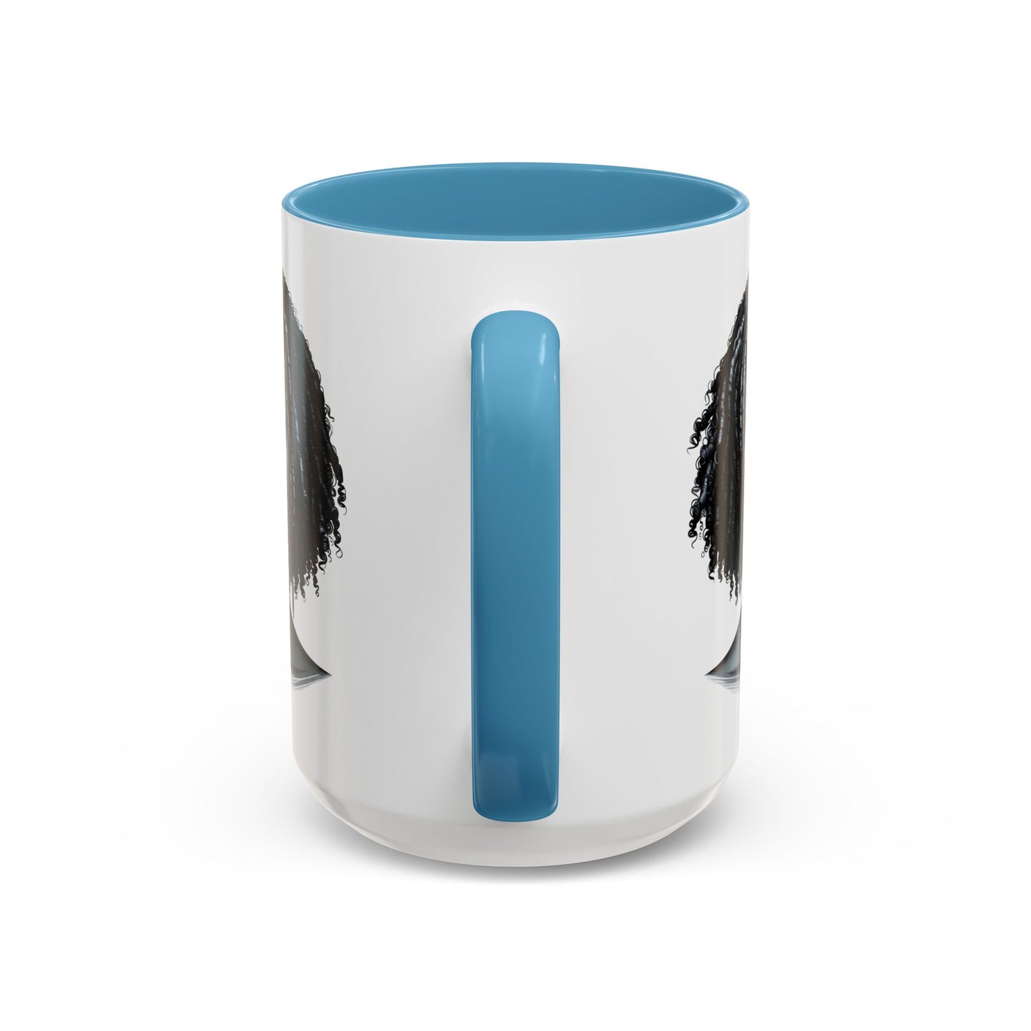 Elegant Black Woman Accent Coffee Mug. Afrocentric Gift for Coffee Lovers, Afro Hair Black American African Girl