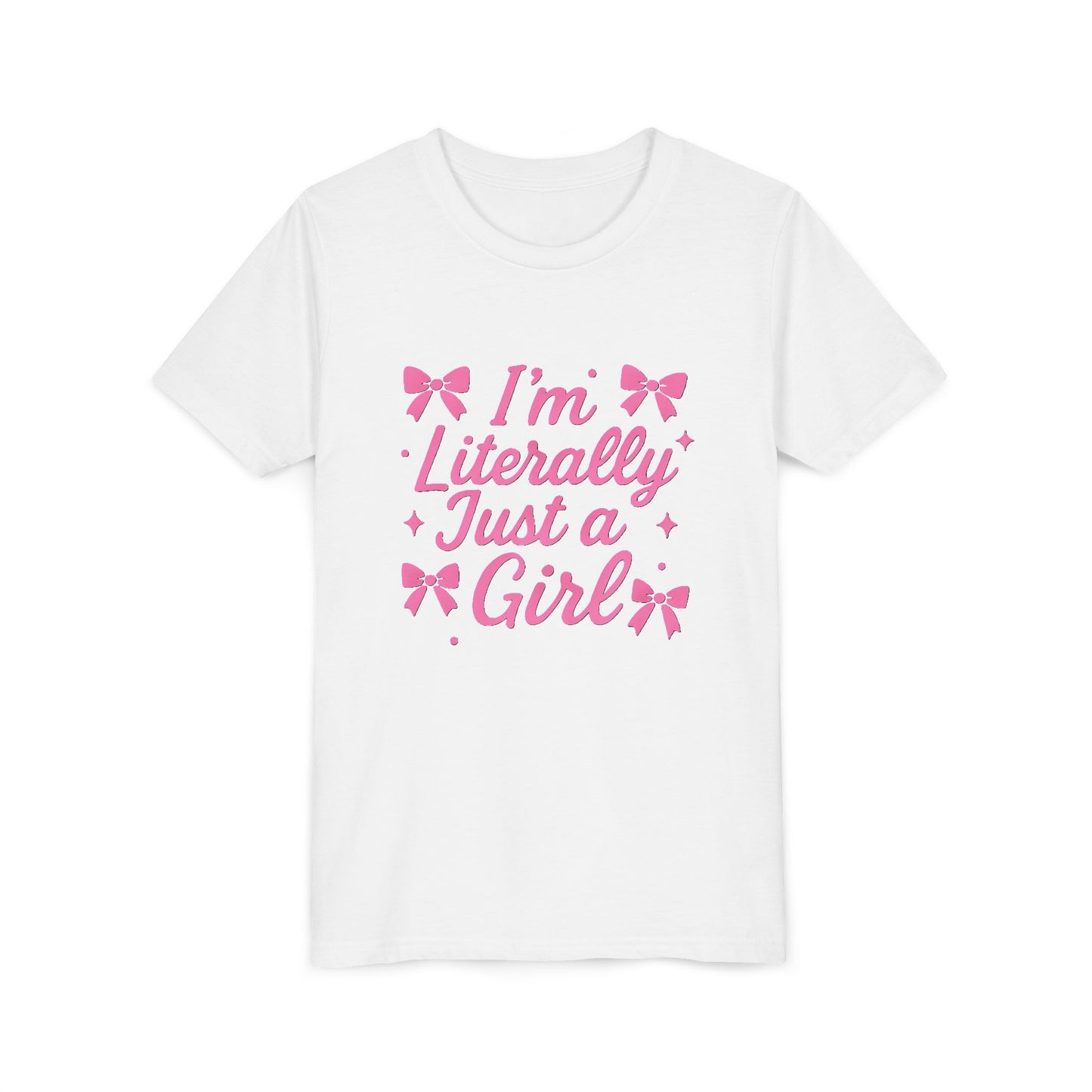 Cute Girls' Tee: I'm Literally Just a Girl. Youth Short Sleeve T-shirt, Perfect for Birthday Gifts, Playdates, Everyday Wear, Summer