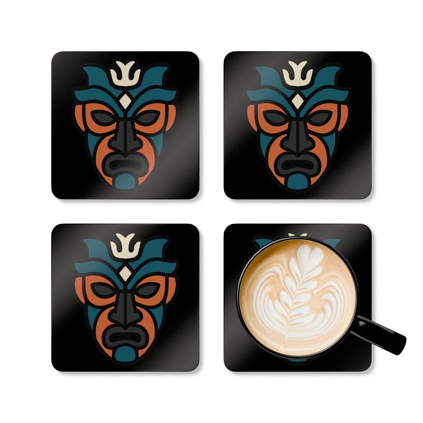 Corkwood Coaster Set: Tribal Decor, Home Bar Accessory, Unique Gift, Bohemian Style, Eco-Friendly Housewarming Present