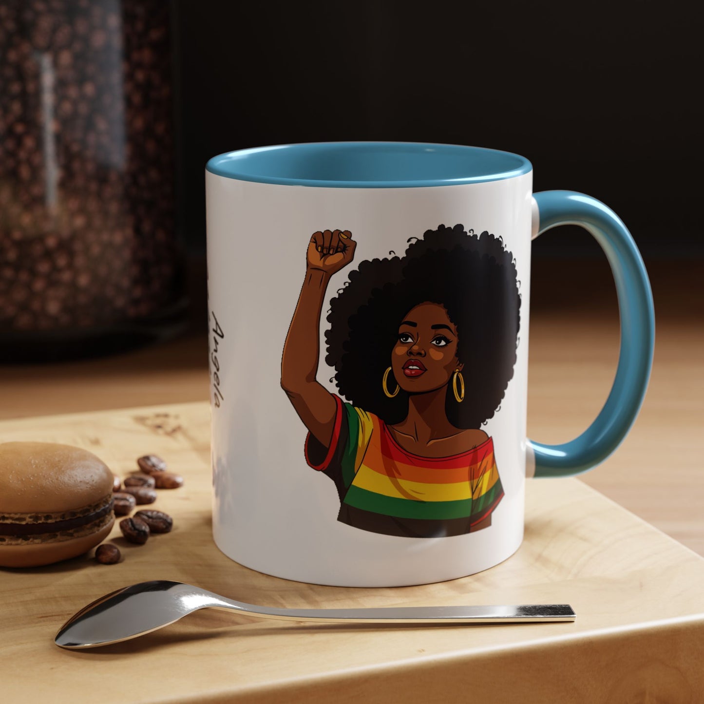 Empowered Black Woman Personalized Coffee Mug. Afro Hair Black American African Girl