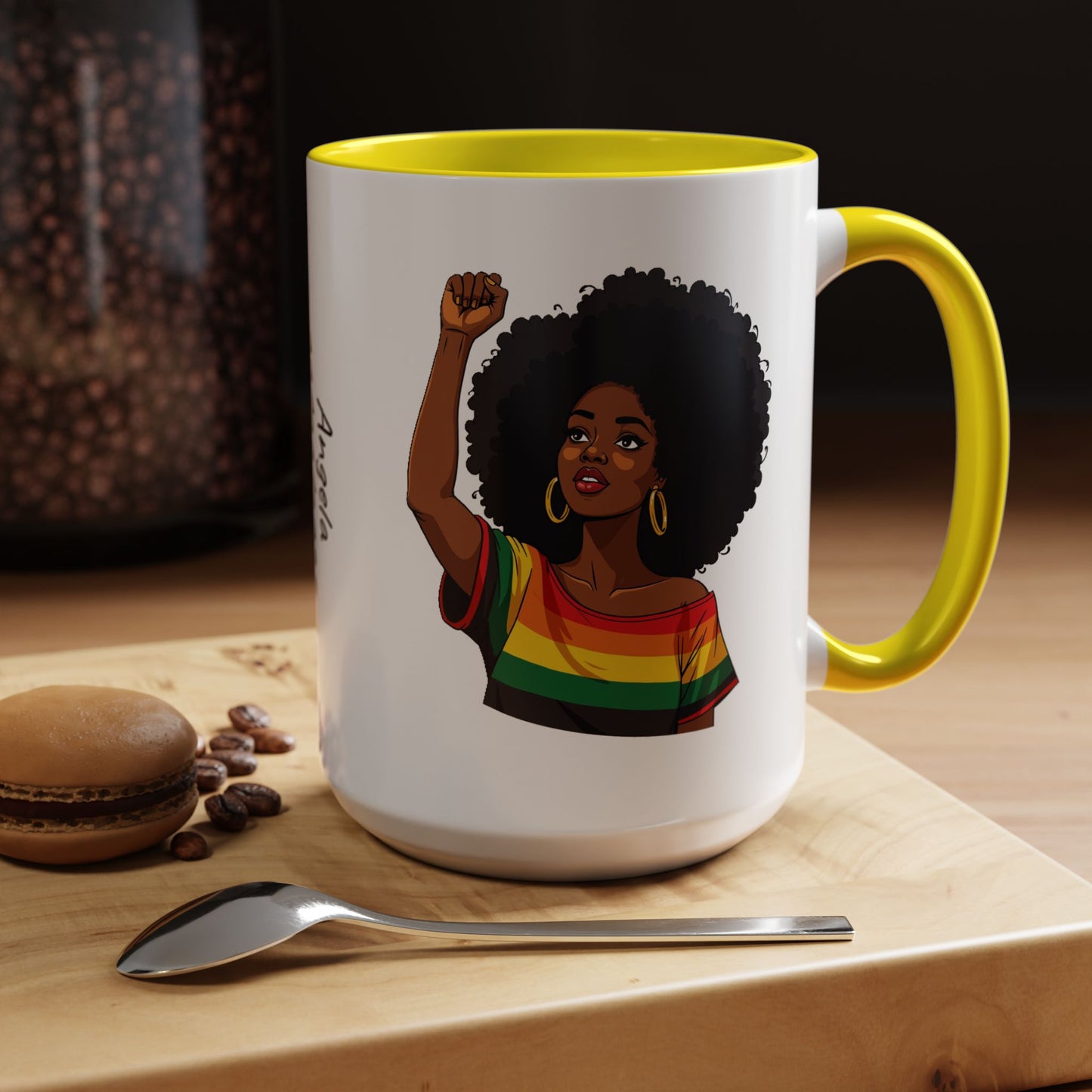 Empowered Black Woman Personalized Coffee Mug. Afro Hair Black American African Girl
