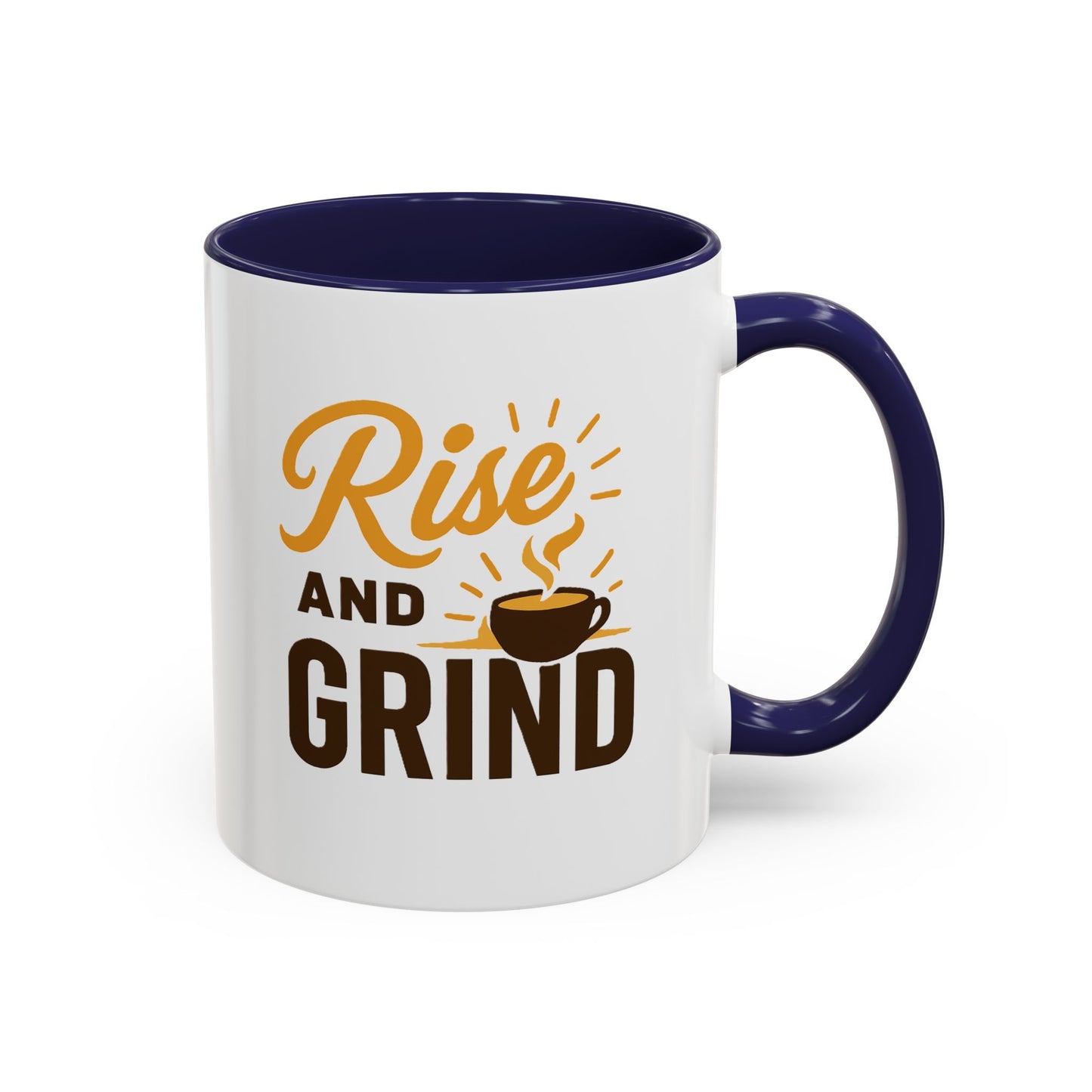 Coffee Lover's Motivational Mug | Rise and Grind for a Perfect Start, Gift for Baristas, Cozy Mornings, Home Office Decor, 11 & 15oz