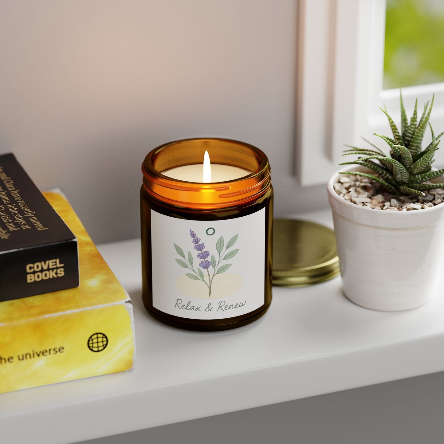 Relax & Renew Scented Candle, Aromatherapy Candle, Lavender Candle, Eco-Friendly Candle, Gift for Self-Care, Home Decor