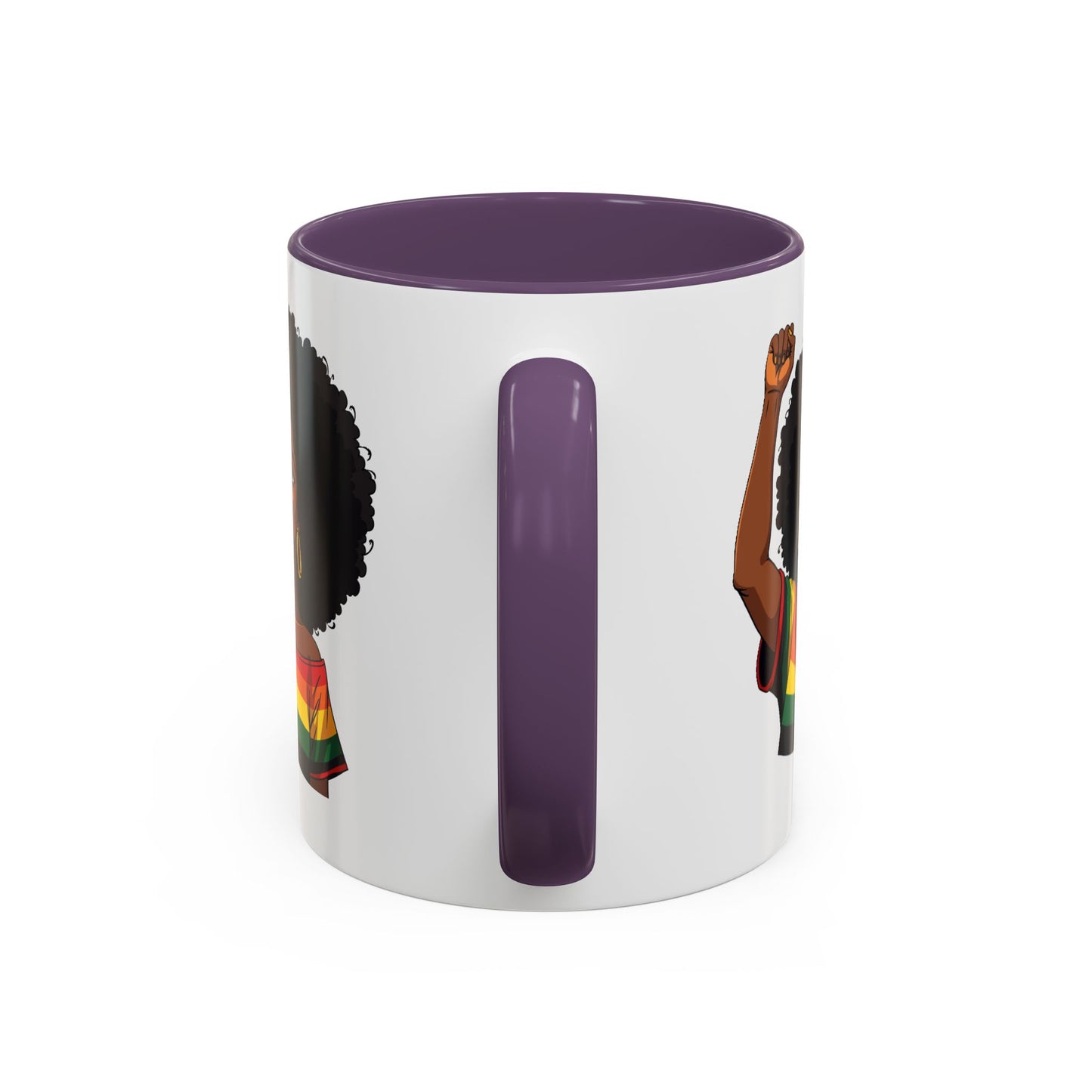 Empowered Black Woman Personalized Coffee Mug. Afro Hair Black American African Girl