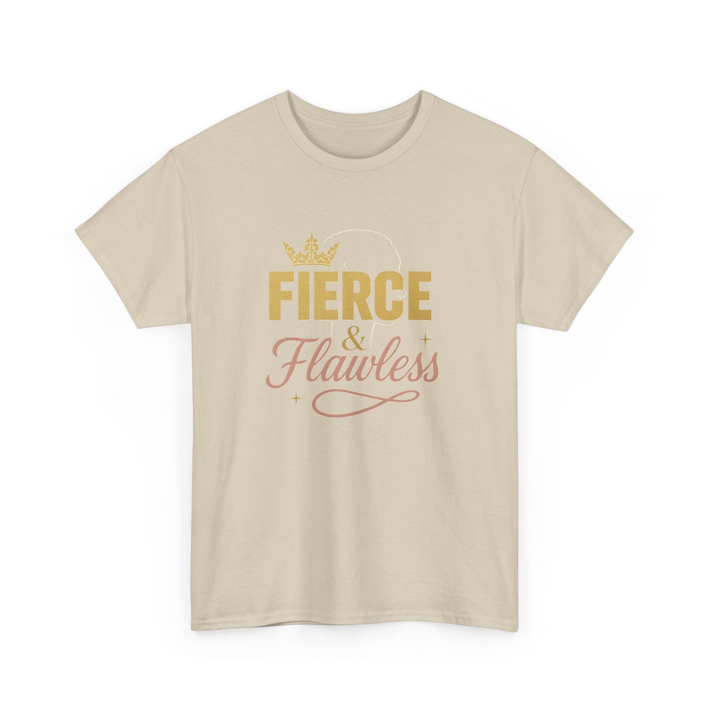 Fierce and Flawless Tee, Unisex Cotton T-Shirt, Casual Wear Gift for Afro Hair Black American African Girl T-shirt