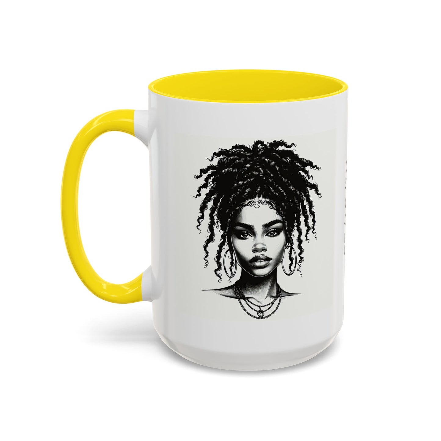 Messy Bun Personalized Coffee Mug, Gift for Coffee Lovers, Afro Hair Black American African Girl