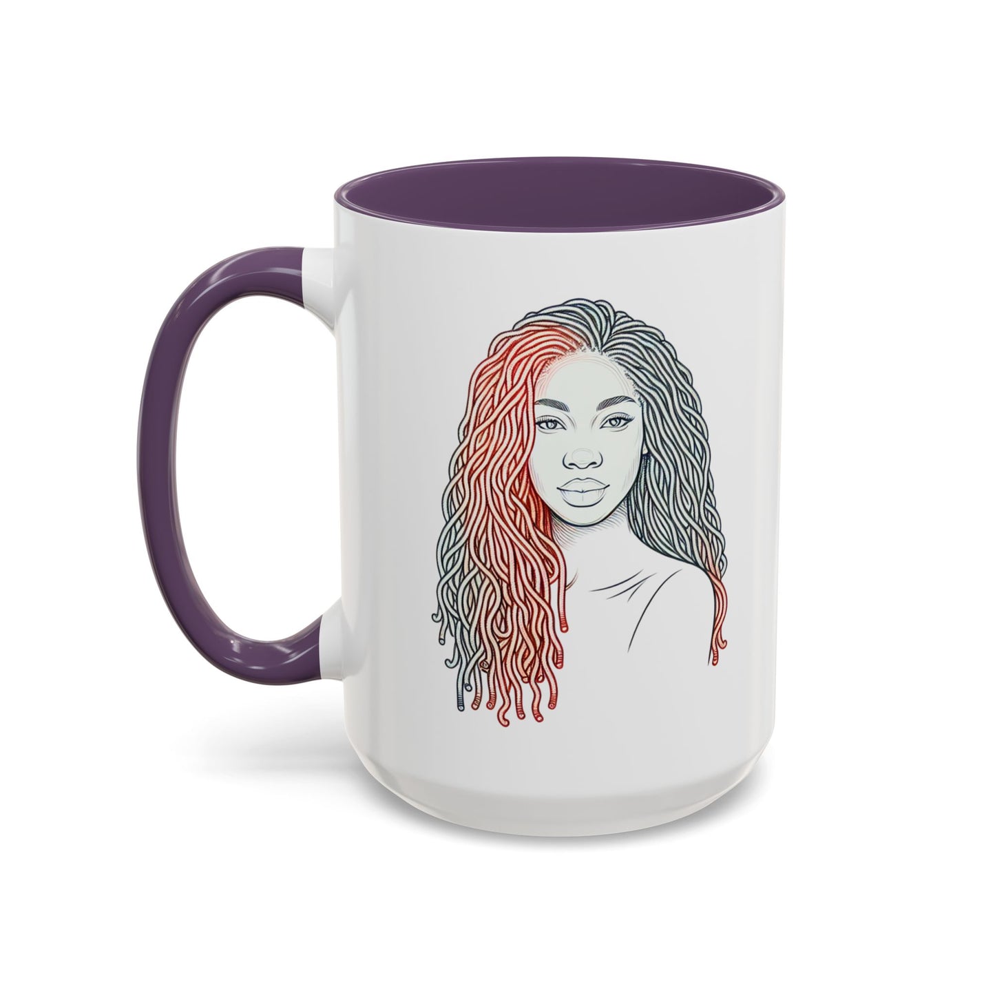 Artistic Accent Coffee Mug. Afrocentric Gift Afro Hair Black American African Girl