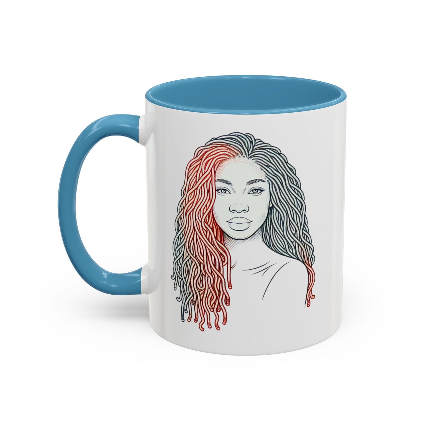 Artistic Accent Coffee Mug. Afrocentric Gift Afro Hair Black American African Girl
