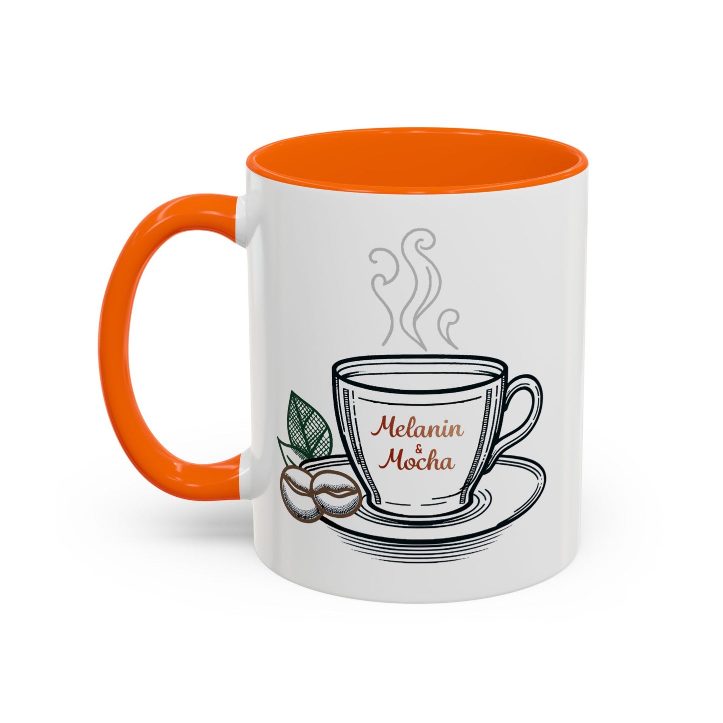 Melanin & Mocha Accent Coffee Mug, Gift for Coffee Lovers, Afro Hair Black American African Girl