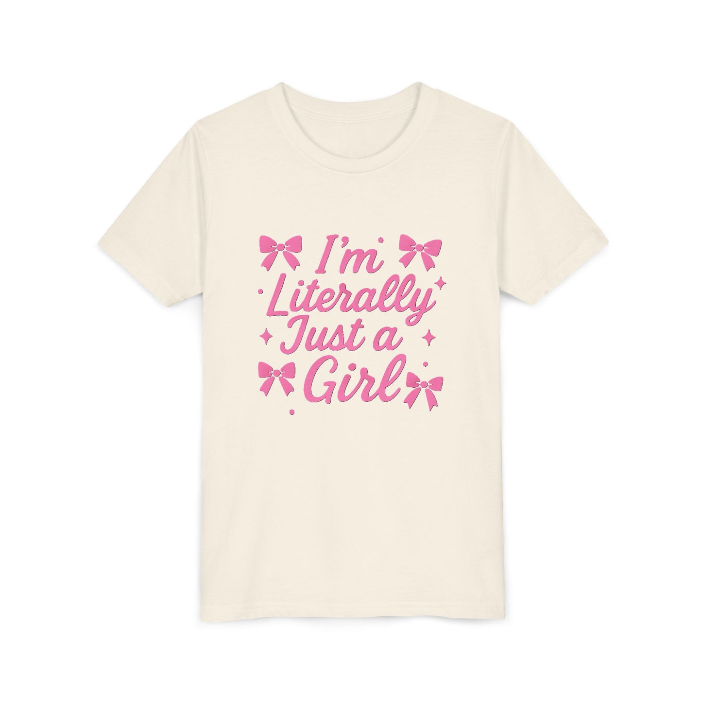 Cute Girls' Tee: I'm Literally Just a Girl. Youth Short Sleeve T-shirt, Perfect for Birthday Gifts, Playdates, Everyday Wear, Summer
