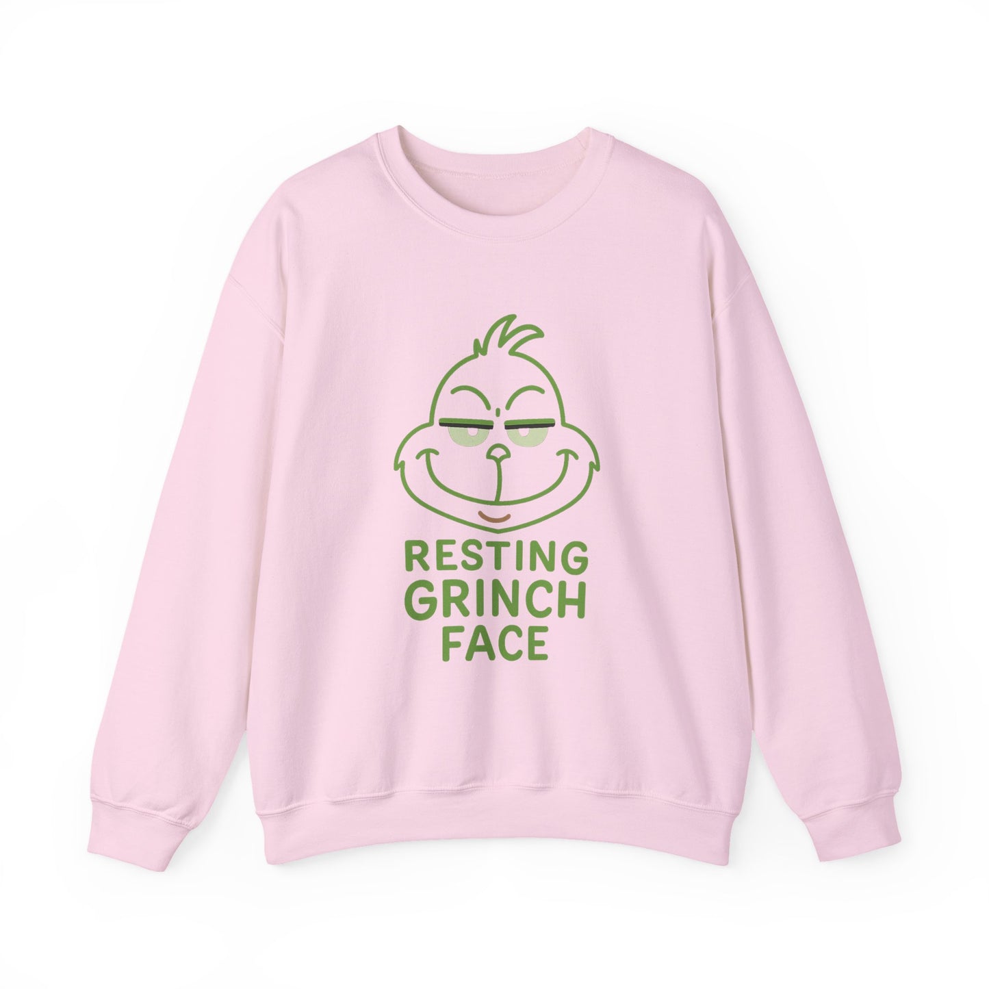 Resting Grinch Face Sweatshirt, Cozy Holiday Crewneck for Christmas, Funny Gift for Grinch Lovers, Winter Wardrobe Essential, Kids & Adults