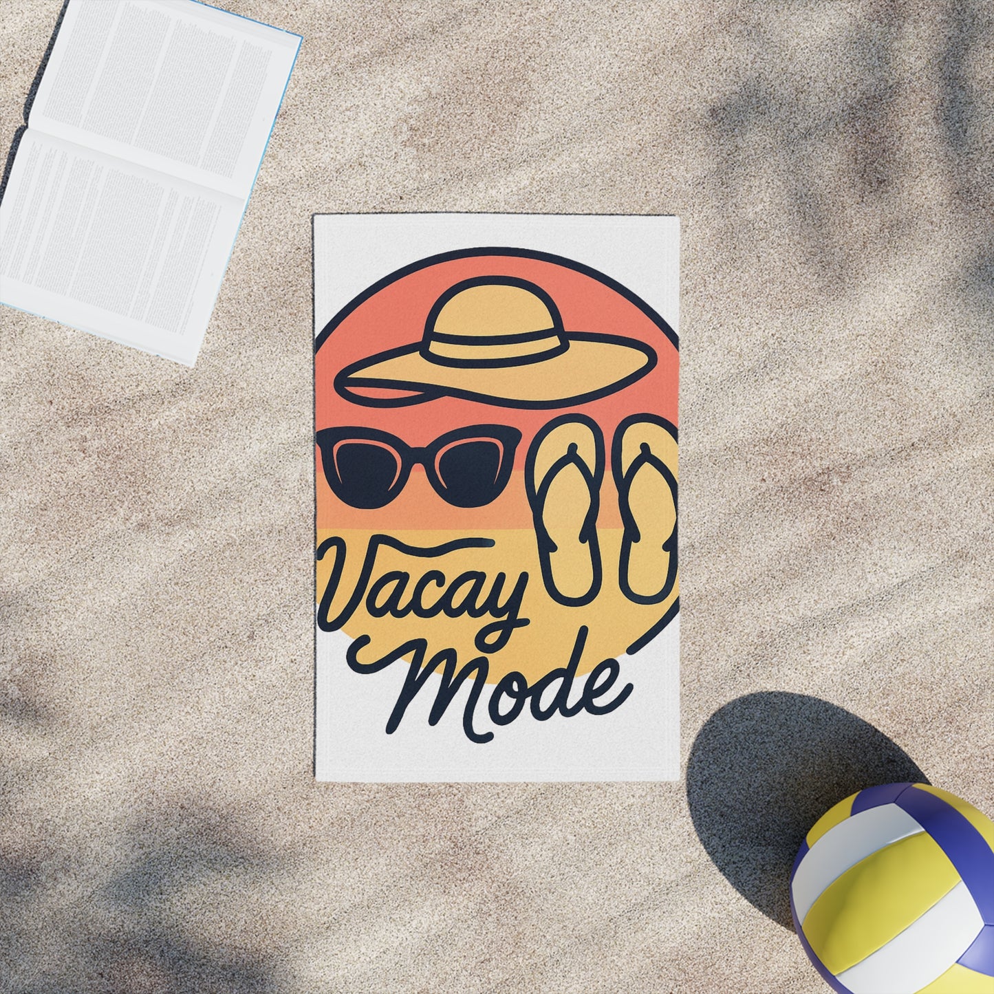 Vacay Mode Design Vacation Vibes Beach Towels. Perfect for Summer, Pool Days, Travel, Gifts & Relaxation