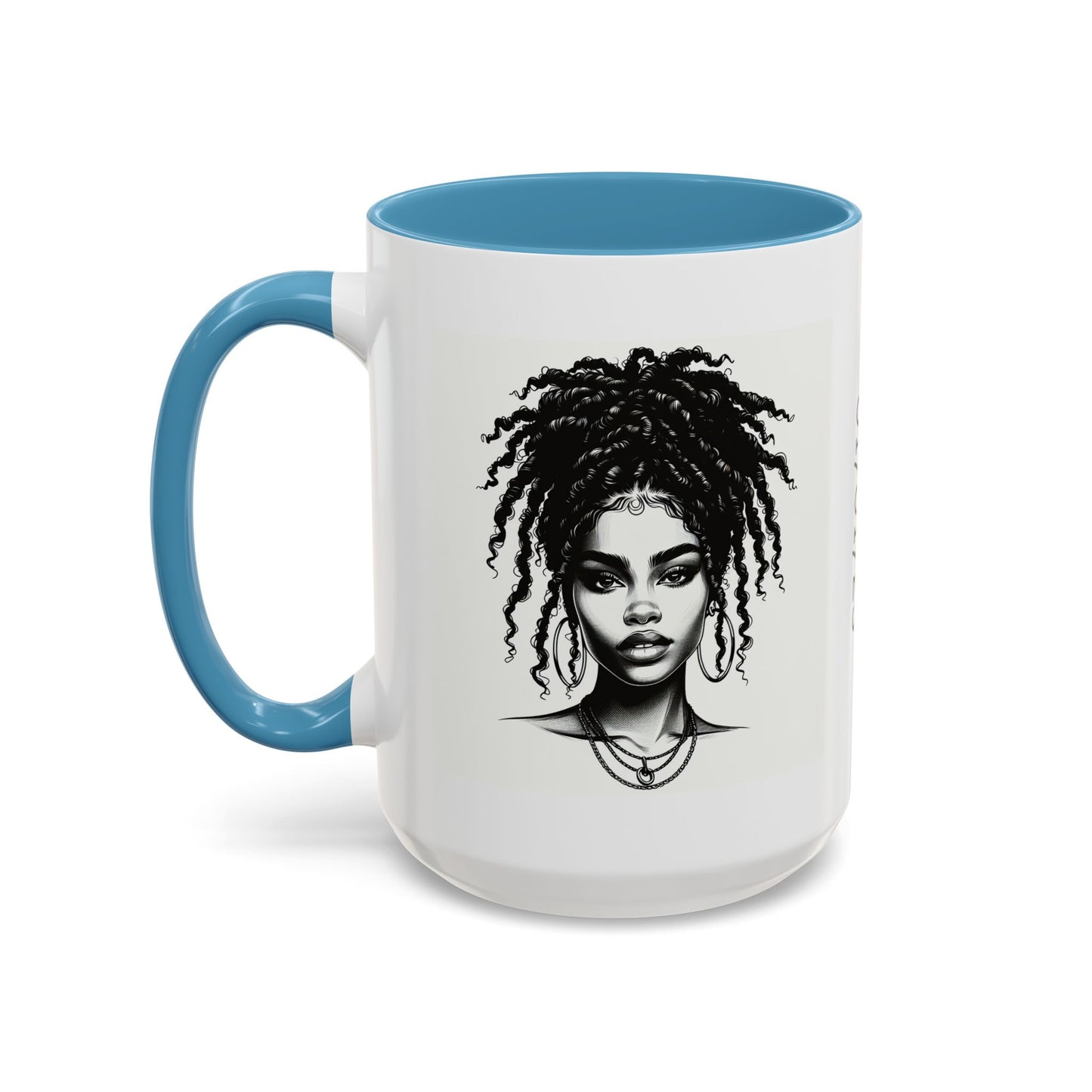 Messy Bun Personalized Coffee Mug, Gift for Coffee Lovers, Afro Hair Black American African Girl