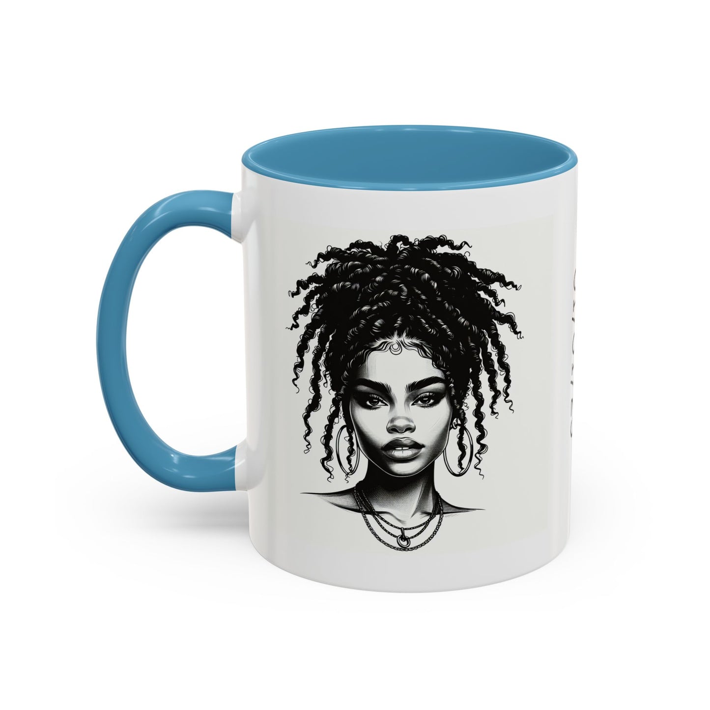 Messy Bun Personalized Coffee Mug, Gift for Coffee Lovers, Afro Hair Black American African Girl
