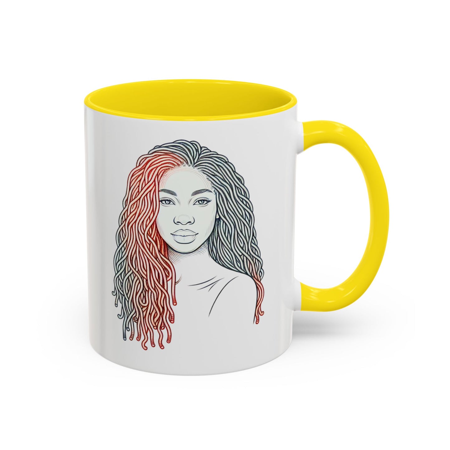 Artistic Accent Coffee Mug. Afrocentric Gift Afro Hair Black American African Girl