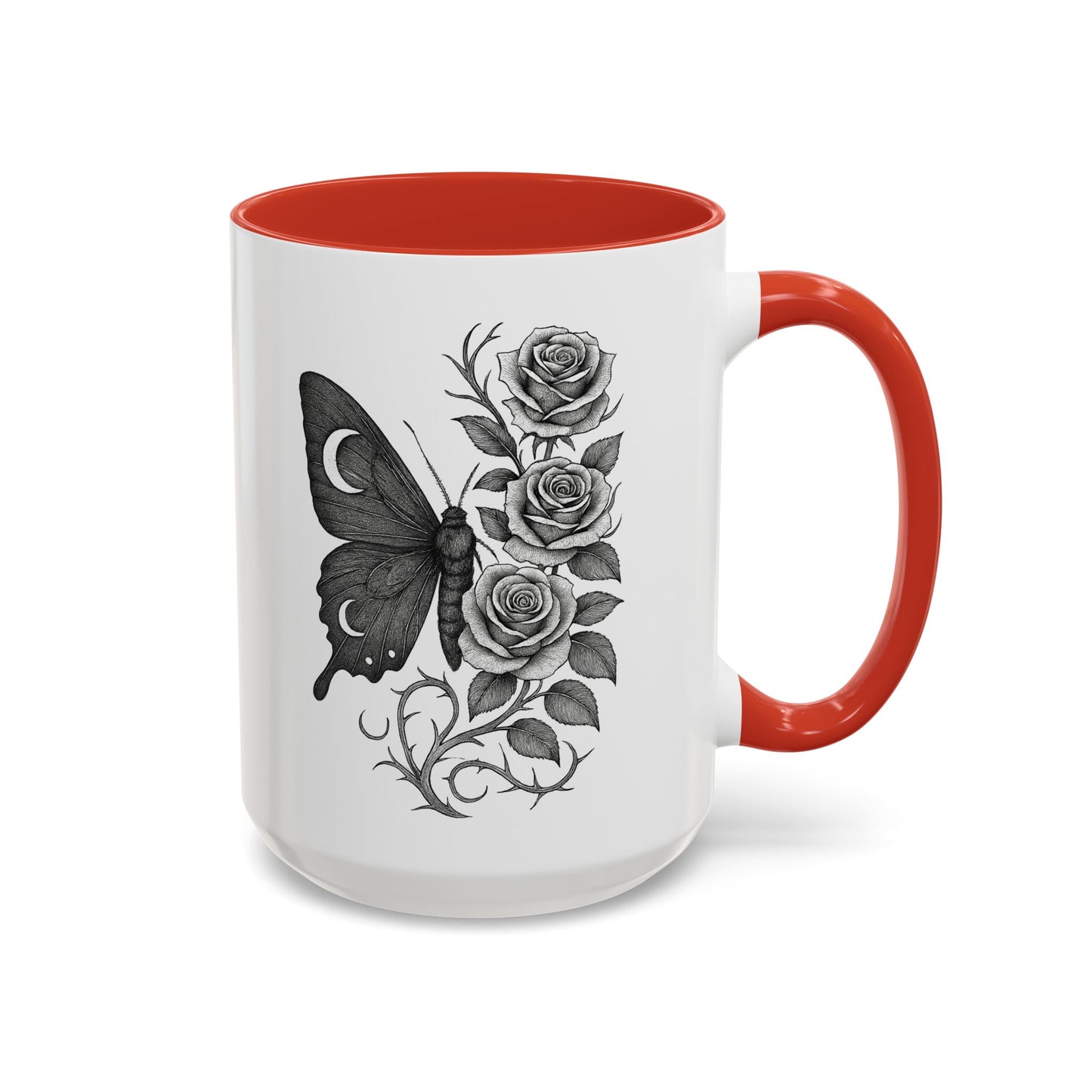 Elegant Floral Butterfly Mug. Black & White Coffee Cup. Home Decor, Gift for Her, Cater to Plant Lovers, Birthday, Everyday Use