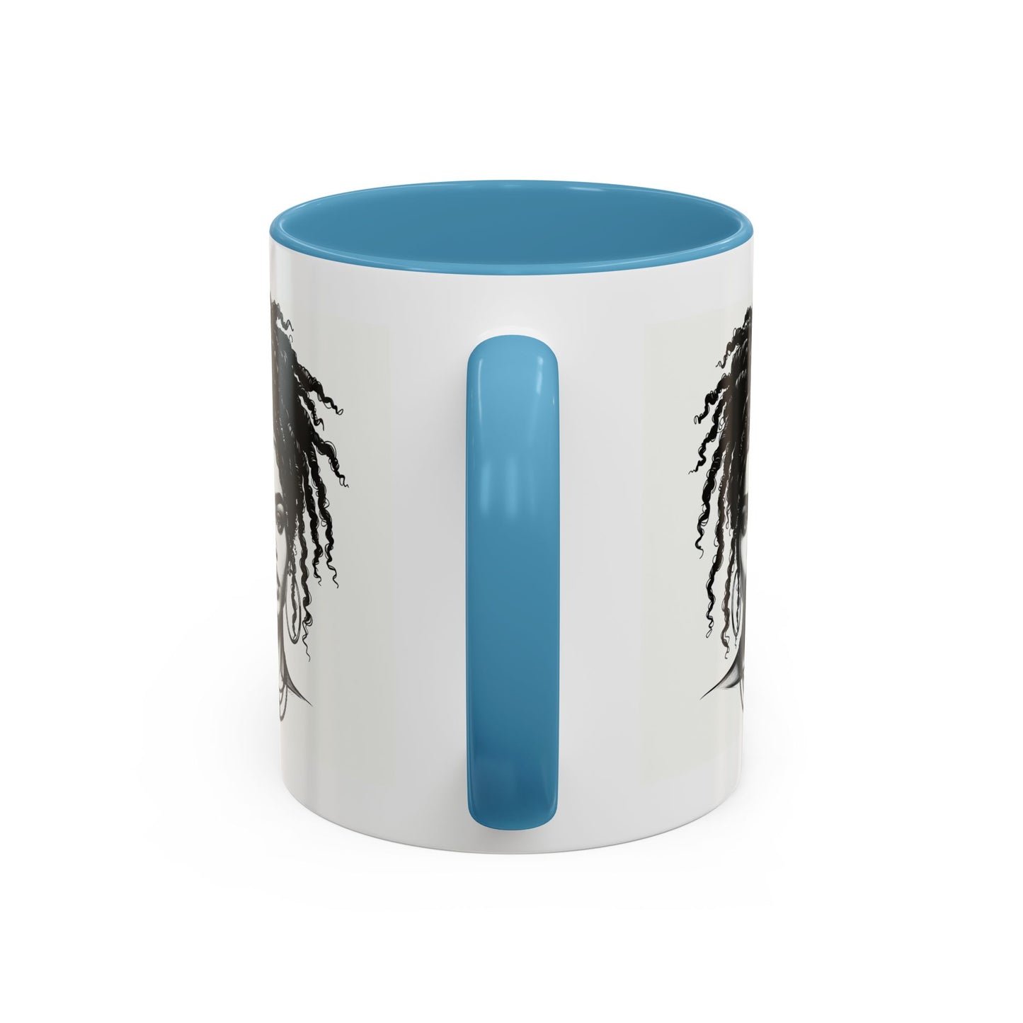 Messy Bun Personalized Coffee Mug, Gift for Coffee Lovers, Afro Hair Black American African Girl