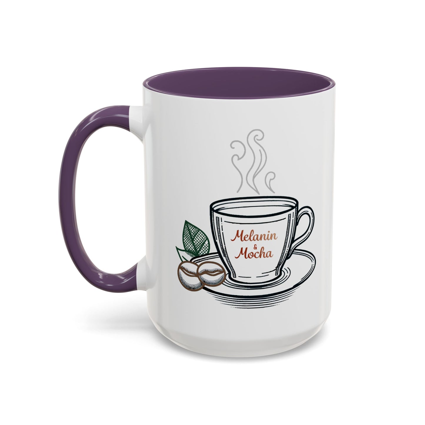 Melanin & Mocha Accent Coffee Mug, Gift for Coffee Lovers, Afro Hair Black American African Girl