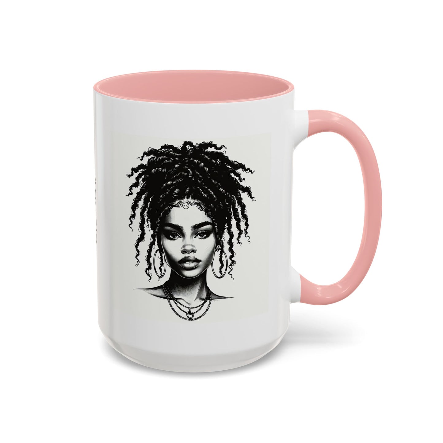 Messy Bun Personalized Coffee Mug, Gift for Coffee Lovers, Afro Hair Black American African Girl