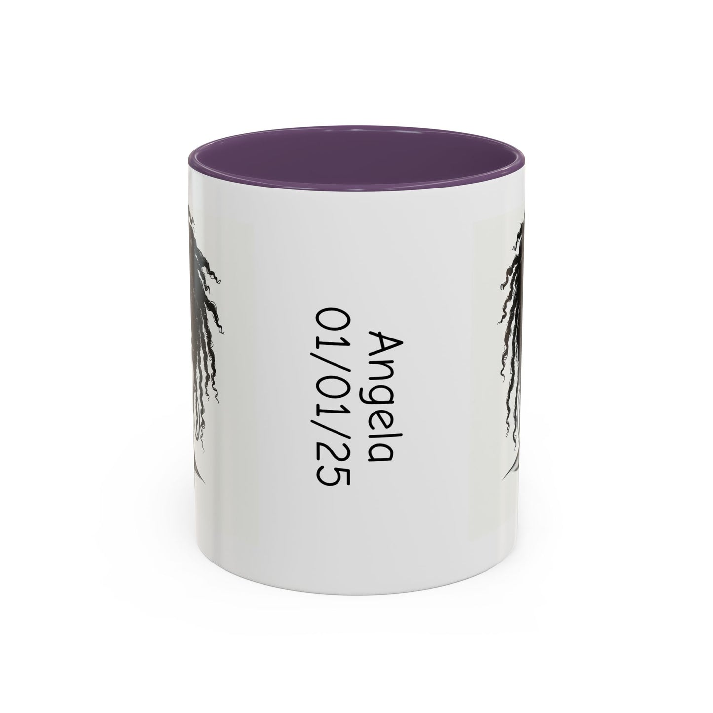 Messy Bun Personalized Coffee Mug, Gift for Coffee Lovers, Afro Hair Black American African Girl