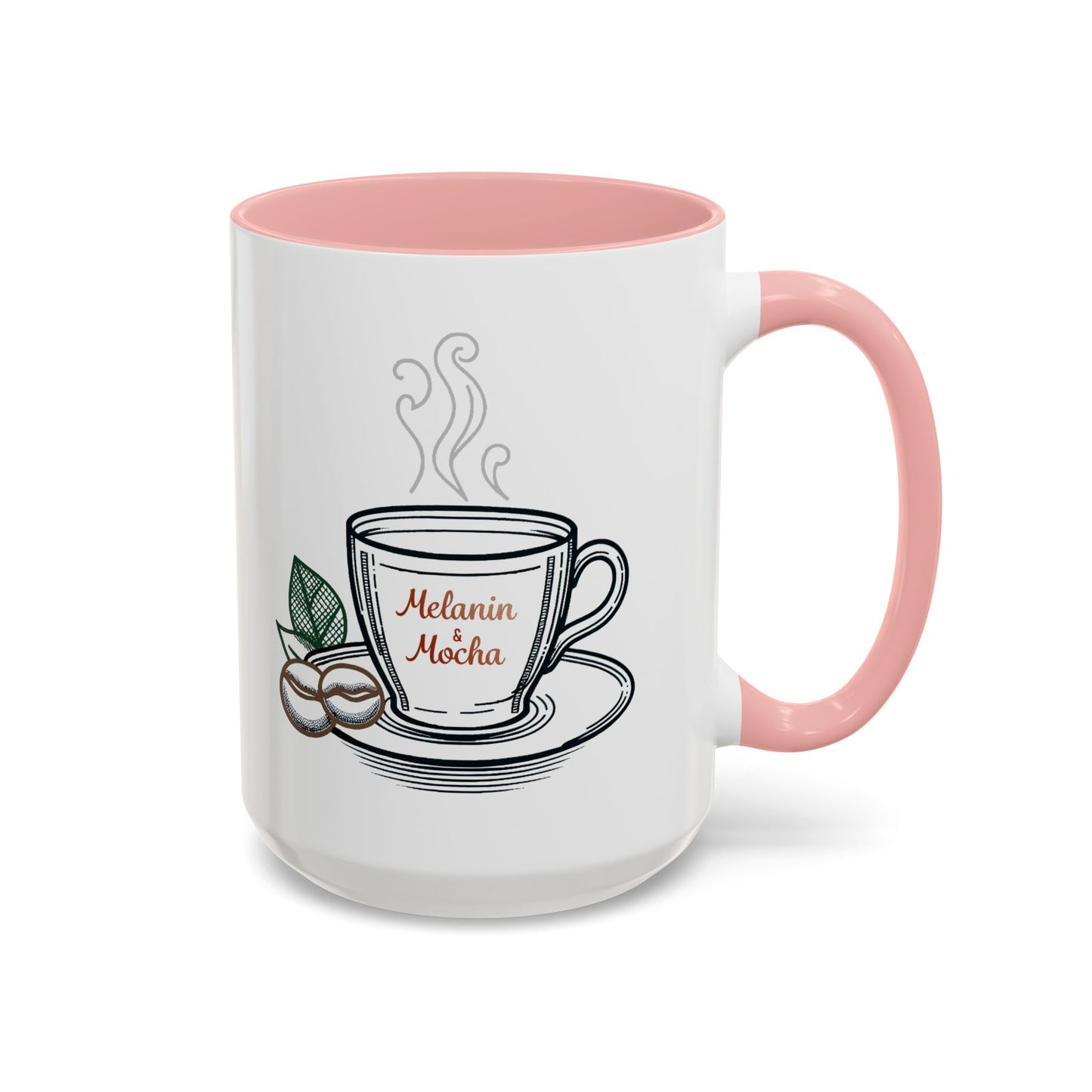 Melanin & Mocha Accent Coffee Mug, Gift for Coffee Lovers, Afro Hair Black American African Girl